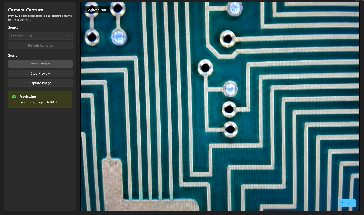 Camera input and live preview